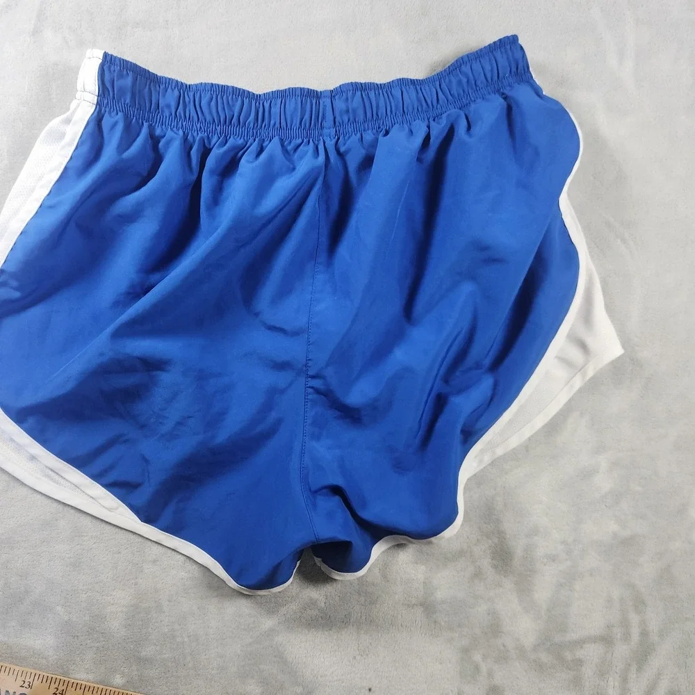 Nike Dri Fit Tempo Shorts Womens L‎ Running Athletic Blue White Activewear
